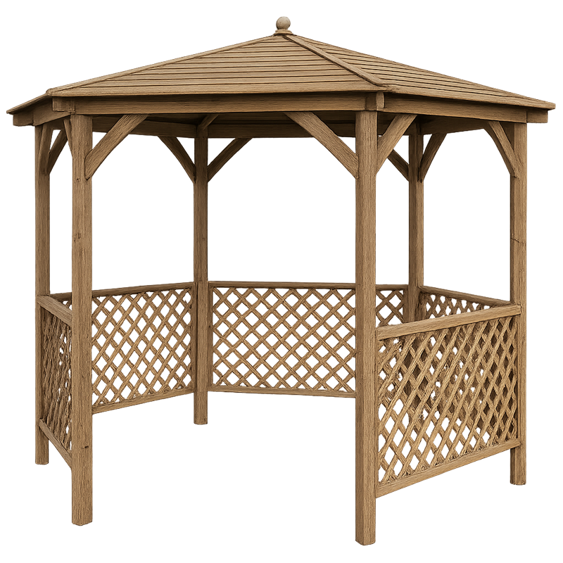 Pérgola LORA de madera tratada – Ø320 cm para jardín o terraza