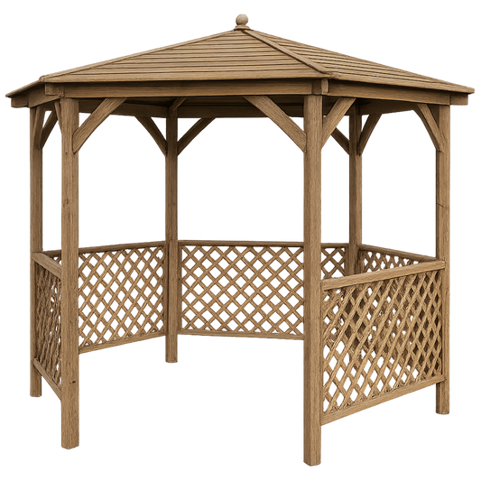 Pérgola LORA de madera tratada – Ø320 cm para jardín o terraza