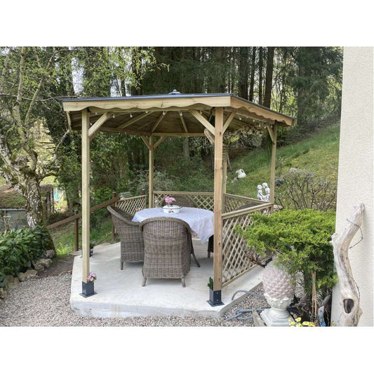 Pérgola LORA de madera tratada – Ø320 cm para jardín o terraza