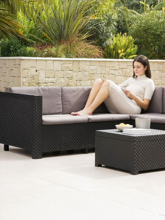 Conjunto de jardín Oasis – Mesa y Sillones y cojines incluidos